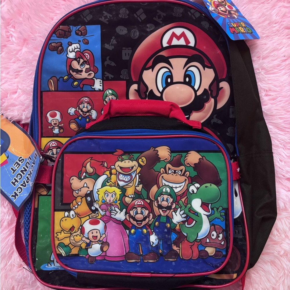 Super Mario Backpack and Lunchbox Set